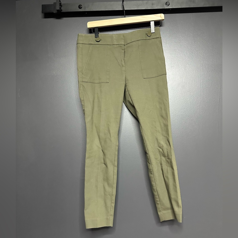 Loft Marisa Skinny Olive Green Pants Button Detailing 6P